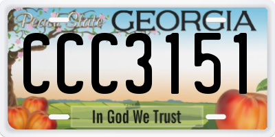 GA license plate CCC3151