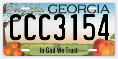GA license plate CCC3154