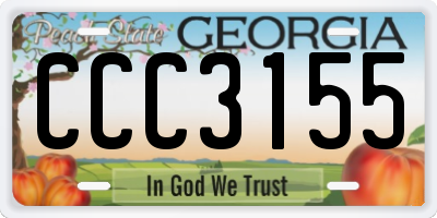 GA license plate CCC3155