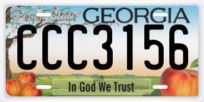 GA license plate CCC3156