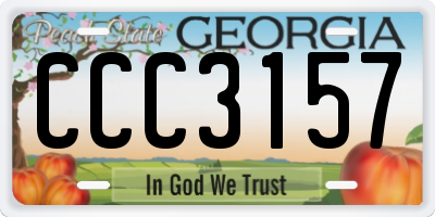 GA license plate CCC3157