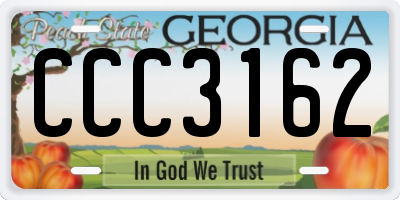 GA license plate CCC3162