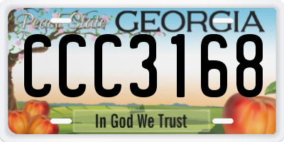GA license plate CCC3168