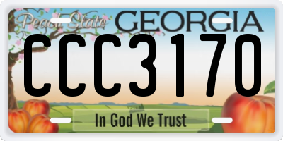 GA license plate CCC3170