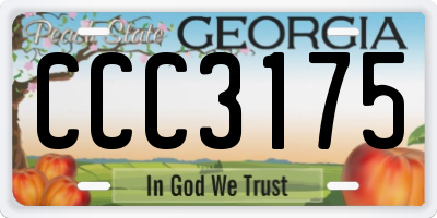 GA license plate CCC3175