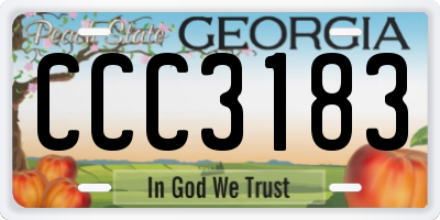 GA license plate CCC3183