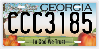 GA license plate CCC3185