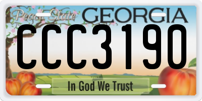 GA license plate CCC3190