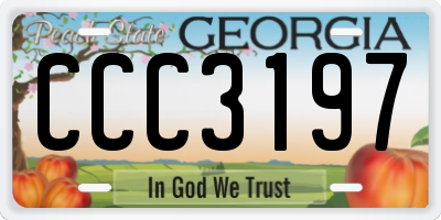 GA license plate CCC3197