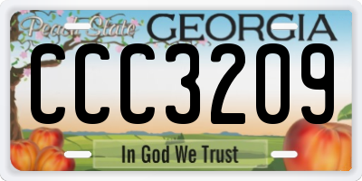 GA license plate CCC3209
