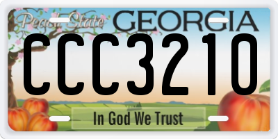 GA license plate CCC3210