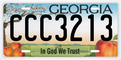 GA license plate CCC3213