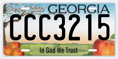 GA license plate CCC3215