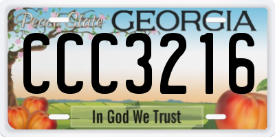 GA license plate CCC3216