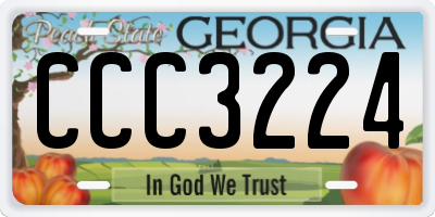 GA license plate CCC3224