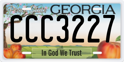 GA license plate CCC3227