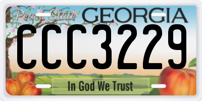 GA license plate CCC3229