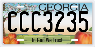 GA license plate CCC3235