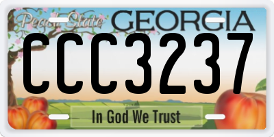GA license plate CCC3237