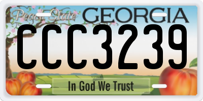 GA license plate CCC3239