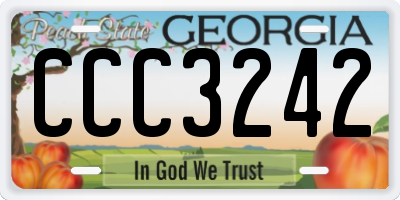 GA license plate CCC3242