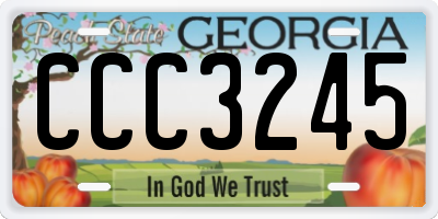 GA license plate CCC3245