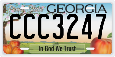 GA license plate CCC3247