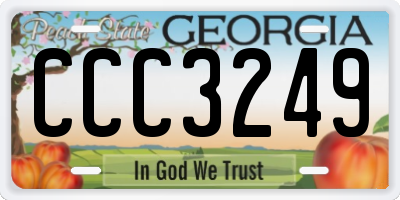 GA license plate CCC3249