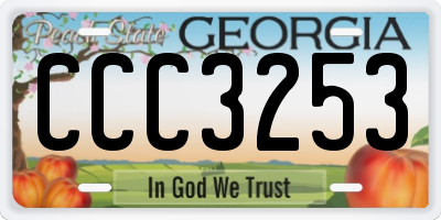 GA license plate CCC3253