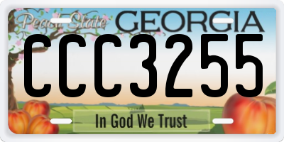 GA license plate CCC3255