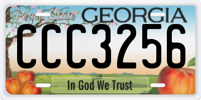 GA license plate CCC3256