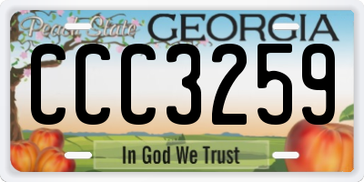 GA license plate CCC3259