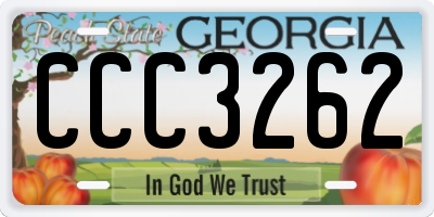 GA license plate CCC3262