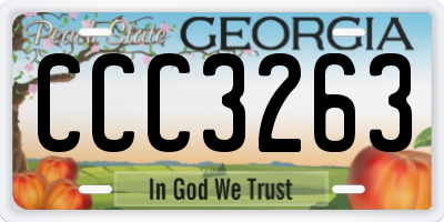 GA license plate CCC3263