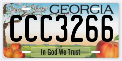 GA license plate CCC3266