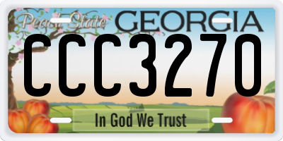 GA license plate CCC3270