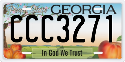 GA license plate CCC3271