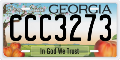 GA license plate CCC3273