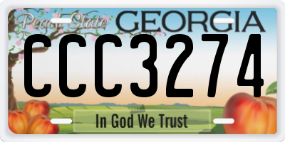 GA license plate CCC3274