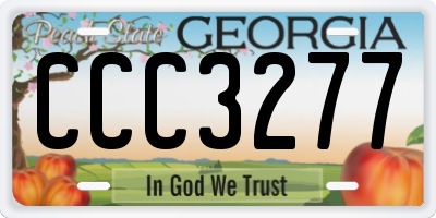 GA license plate CCC3277