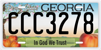 GA license plate CCC3278
