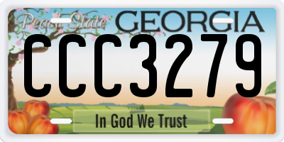 GA license plate CCC3279