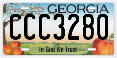 GA license plate CCC3280