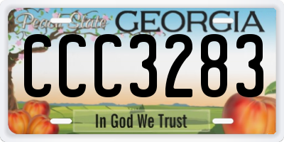 GA license plate CCC3283