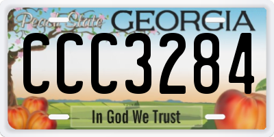 GA license plate CCC3284