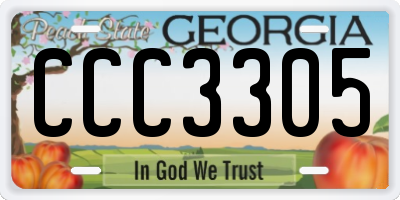 GA license plate CCC3305