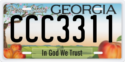 GA license plate CCC3311