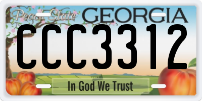 GA license plate CCC3312