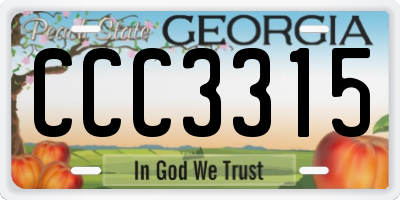 GA license plate CCC3315