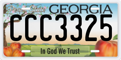GA license plate CCC3325